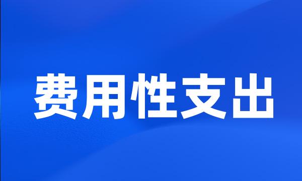 费用性支出