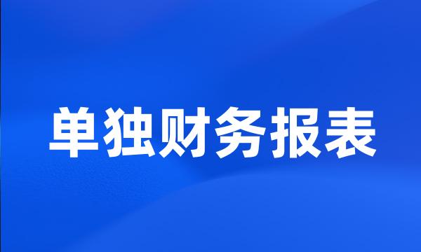 单独财务报表