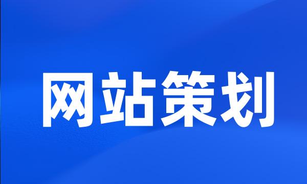 网站策划