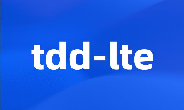 tdd-lte