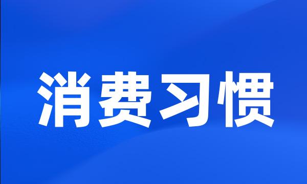 消费习惯