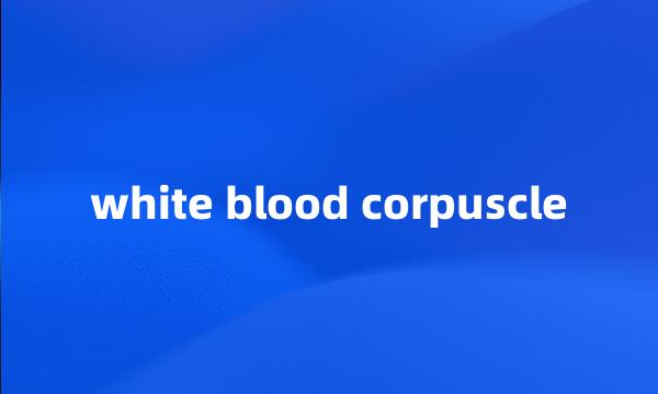 white blood corpuscle