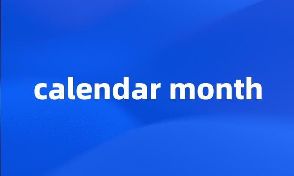 calendar month