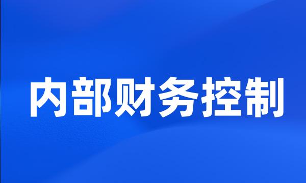 内部财务控制