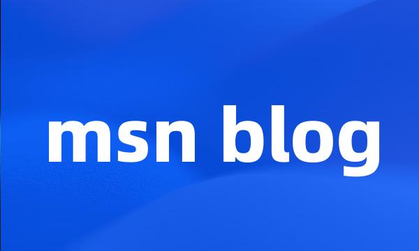 msn blog