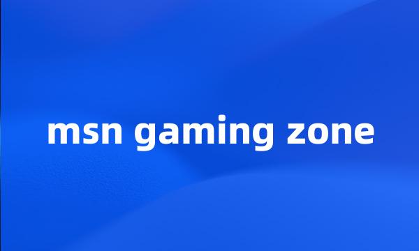 msn gaming zone