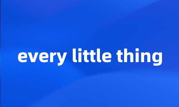 every little thing