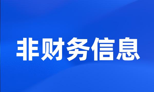 非财务信息