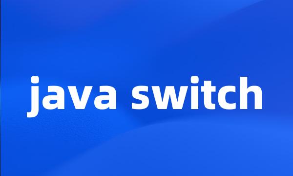 java switch