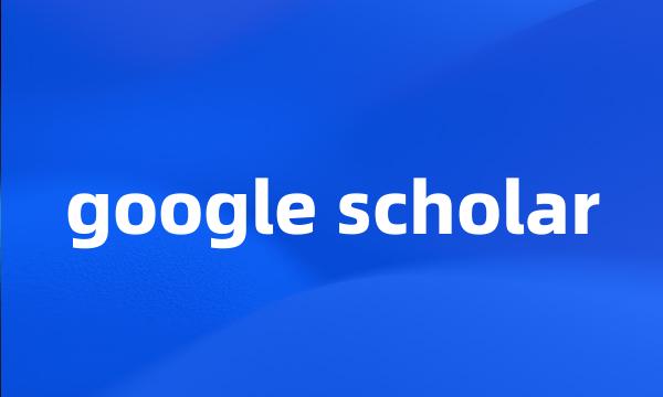 google scholar