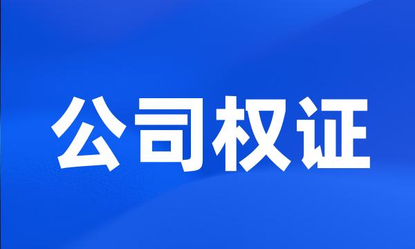 公司权证