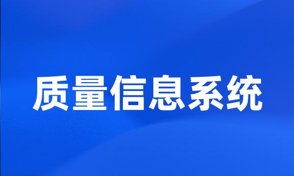 质量信息系统