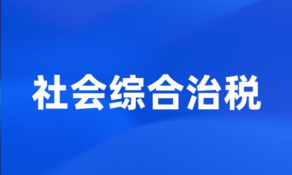 社会综合治税