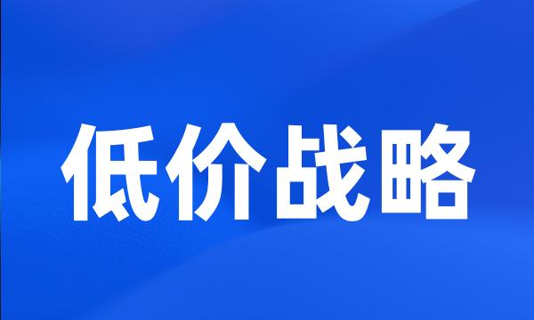 低价战略