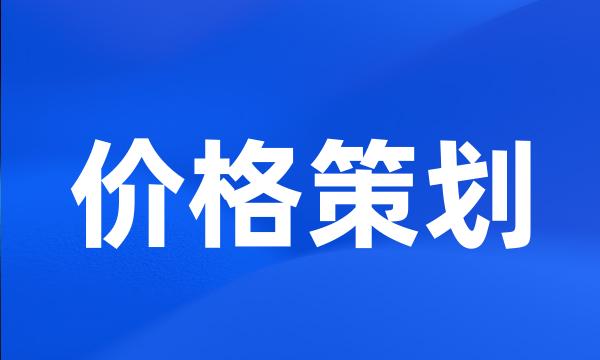 价格策划