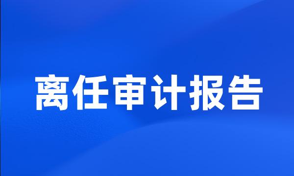 离任审计报告