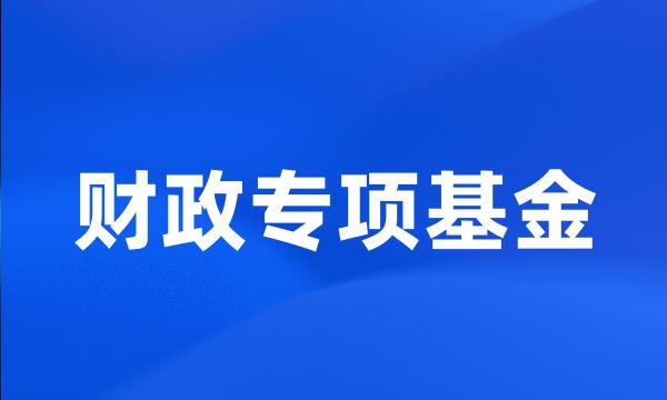 财政专项基金