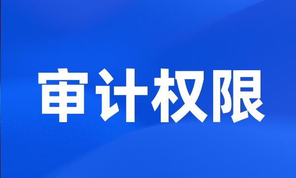 审计权限