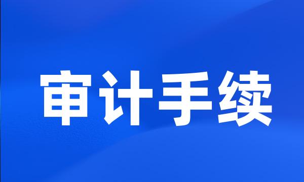 审计手续