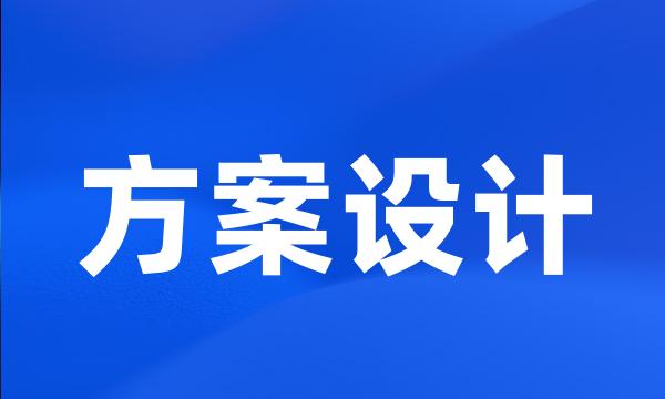 方案设计