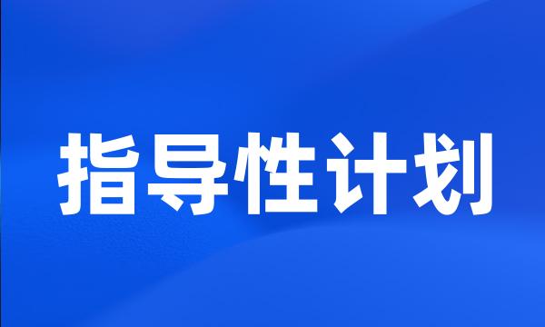 指导性计划