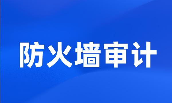 防火墙审计