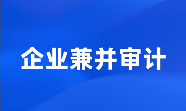 企业兼并审计