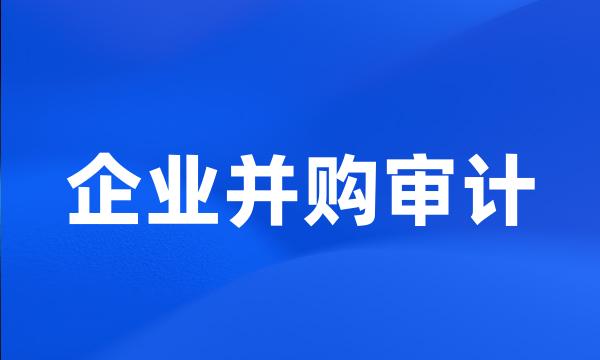 企业并购审计