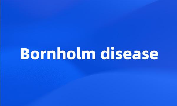 Bornholm disease