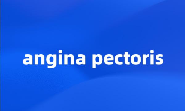 angina pectoris