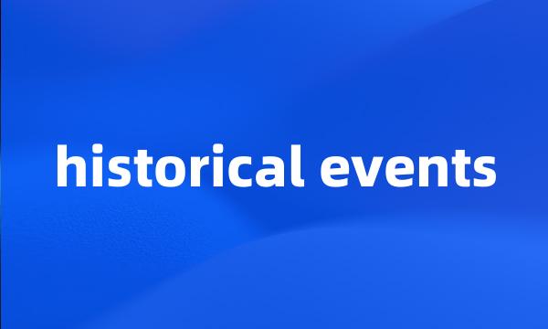 historical events