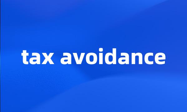 tax avoidance