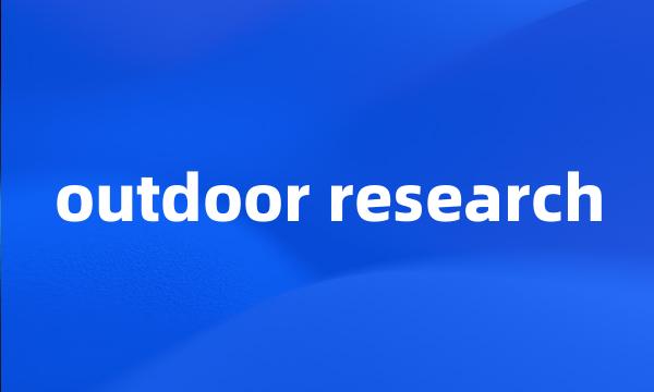 outdoor research