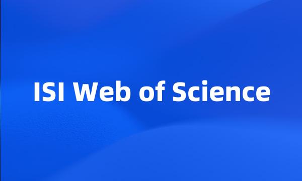 ISI Web of Science