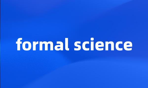 formal science