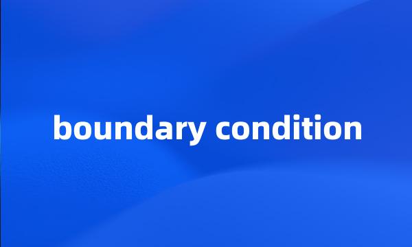 boundary condition