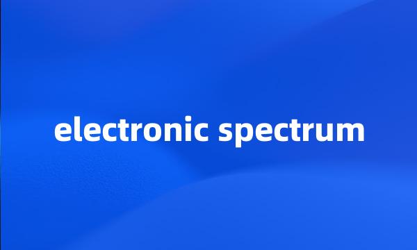 electronic spectrum