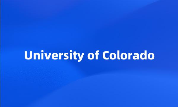 University of Colorado