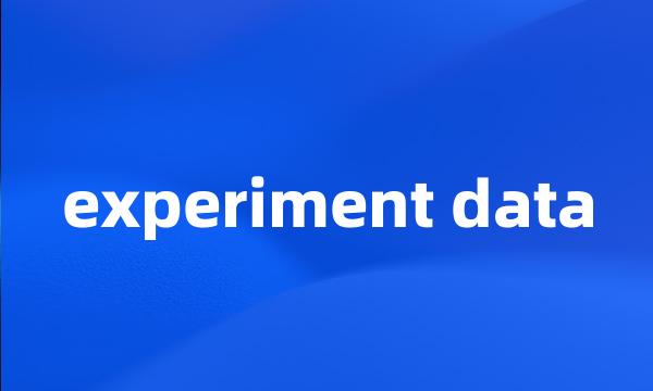 experiment data