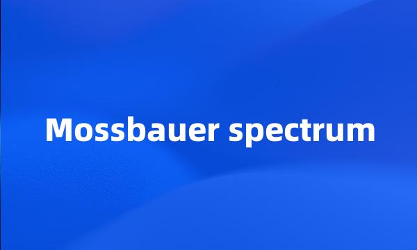 Mossbauer spectrum