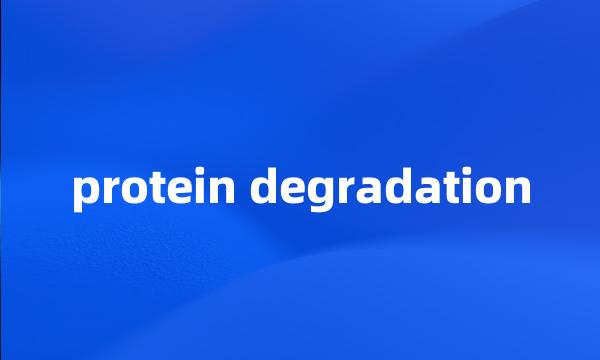 protein degradation