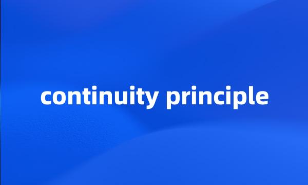 continuity principle