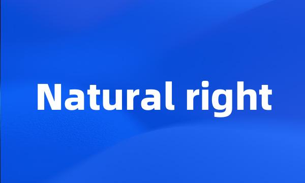 Natural right