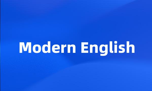 Modern English