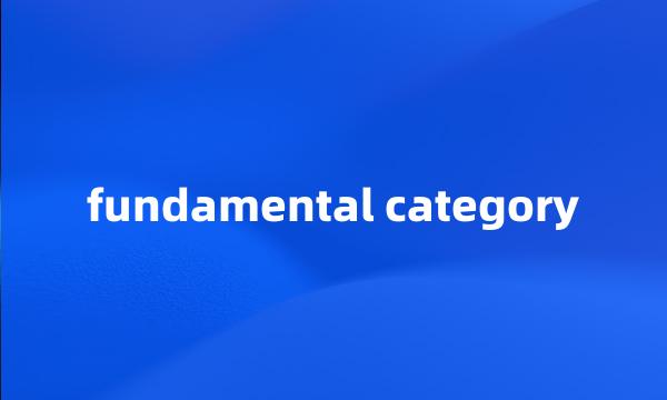 fundamental category