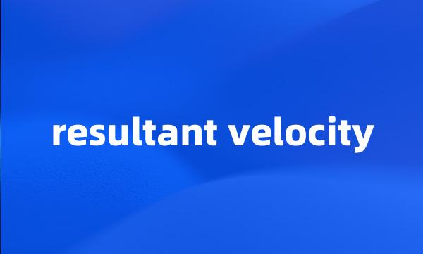 resultant velocity