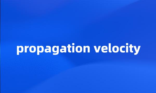 propagation velocity