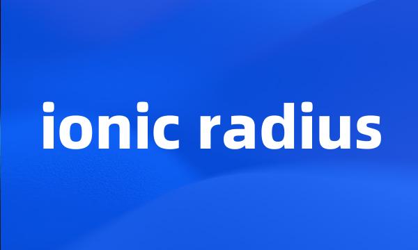 ionic radius