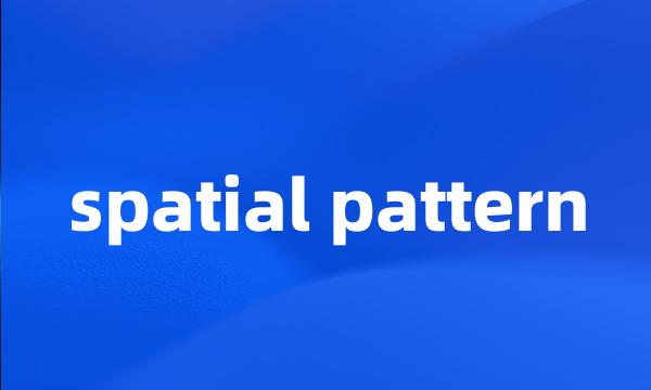 spatial pattern