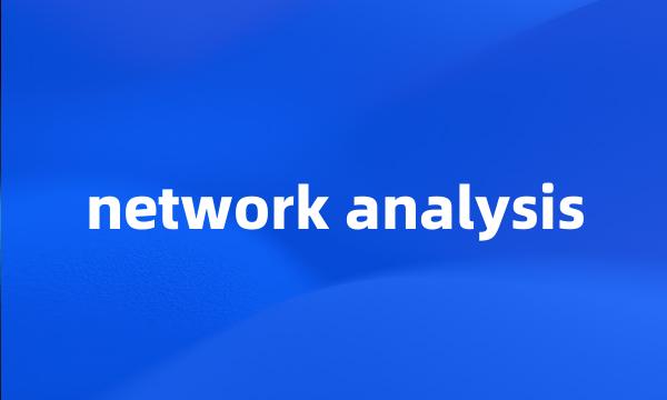 network analysis